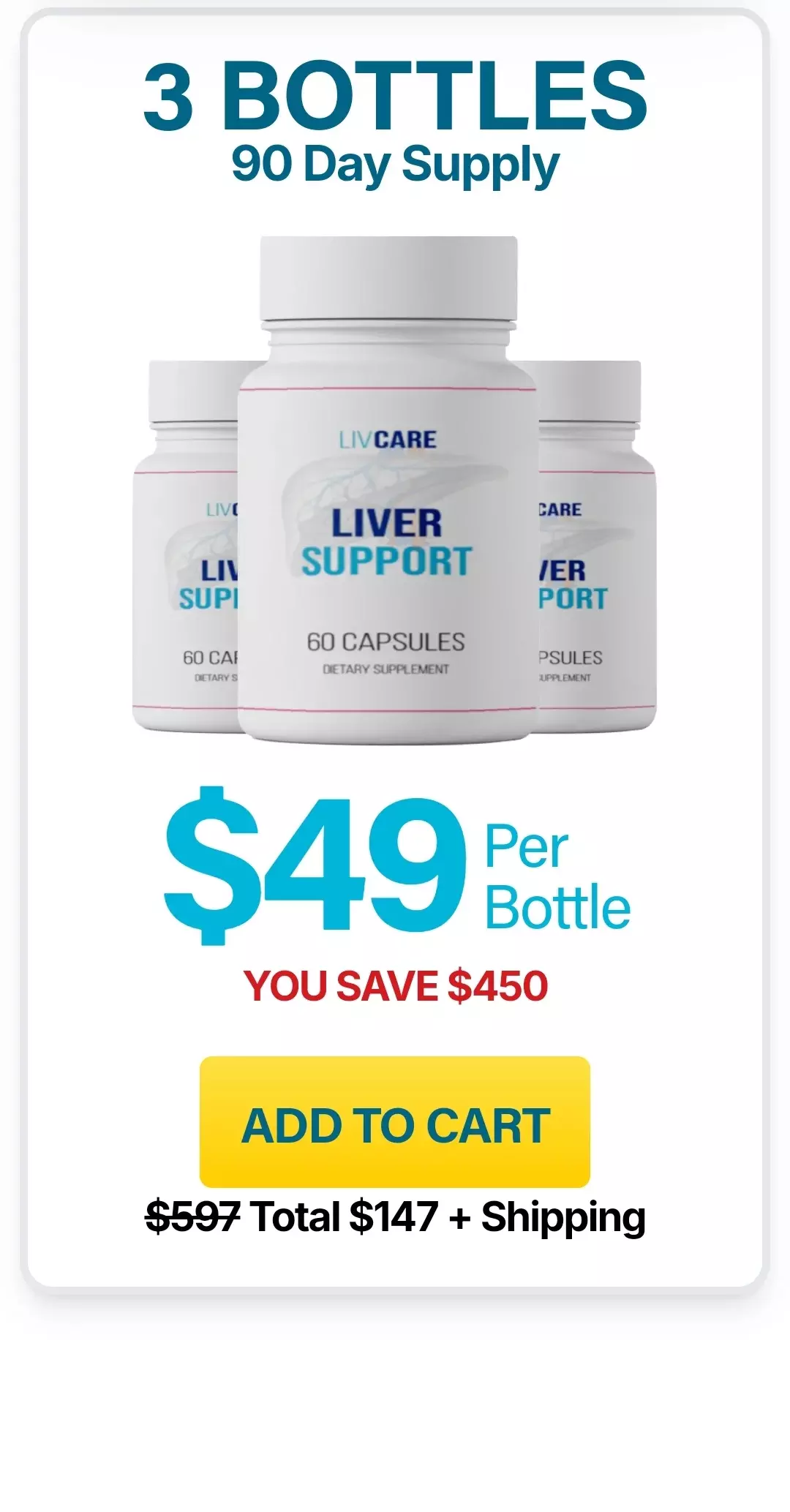 LivCare™ 3 bottles pricing