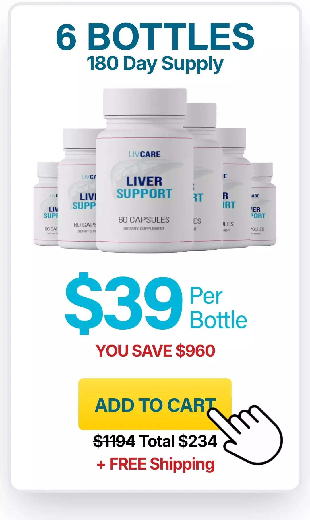 LivCare™ 6 bottles pricing